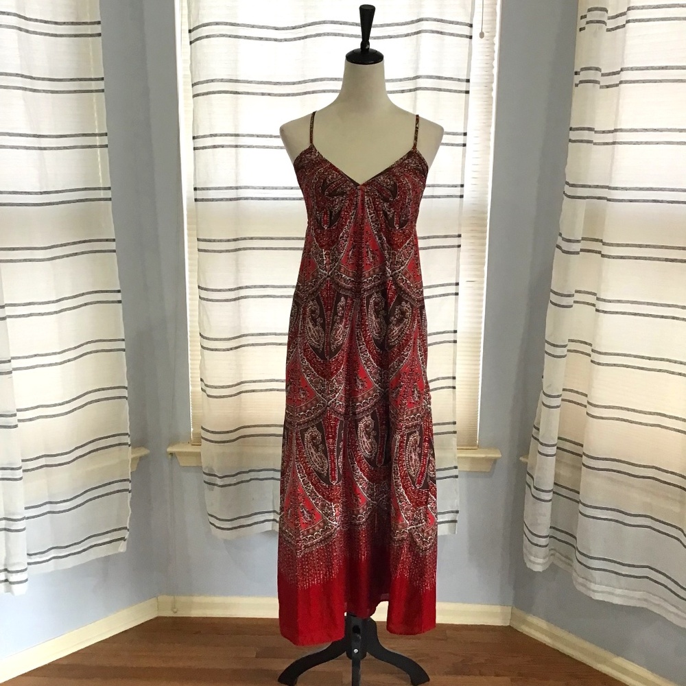 GAP Red Paisley Maxi Dress